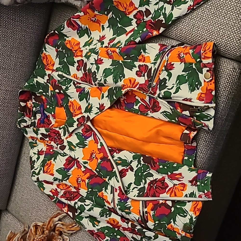 Twiggy LONDON Floral Twill Multi-Zip Moto Jacket